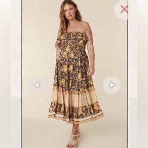 NWT Spell hibiscus lane strapless midi